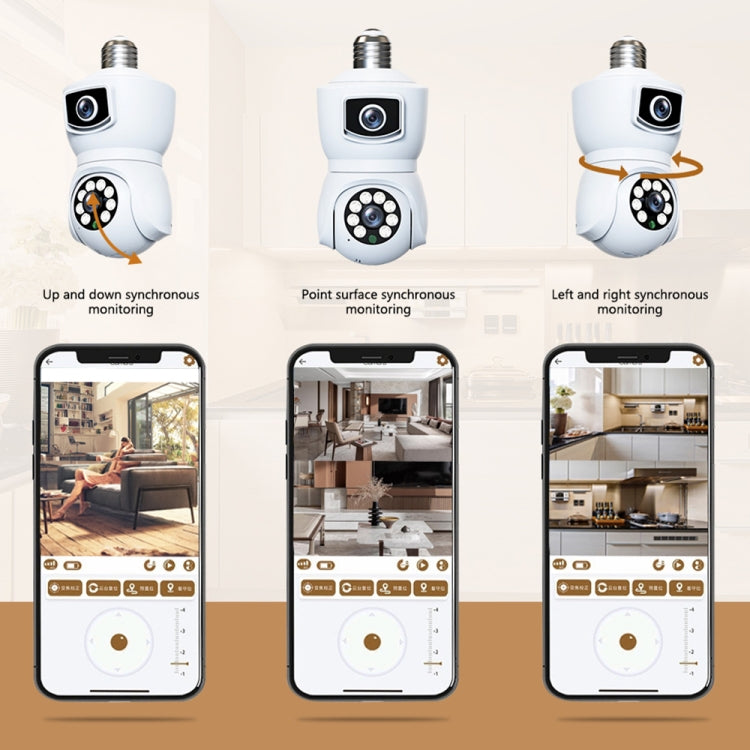 DP41 Bulb-type Dual-lens Motion Tracking Smart Camera Supports Voice Intercom, DP41 (White), DP41 (Black) DP41 Bulb-type Dual-lens Motion Tracking Smart Camera Supports Voice Intercom, DP41 (White), DP41 (Black)